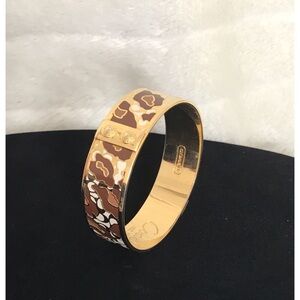 COACH AUTH Signature Gold Plated & Enamel Bangle
